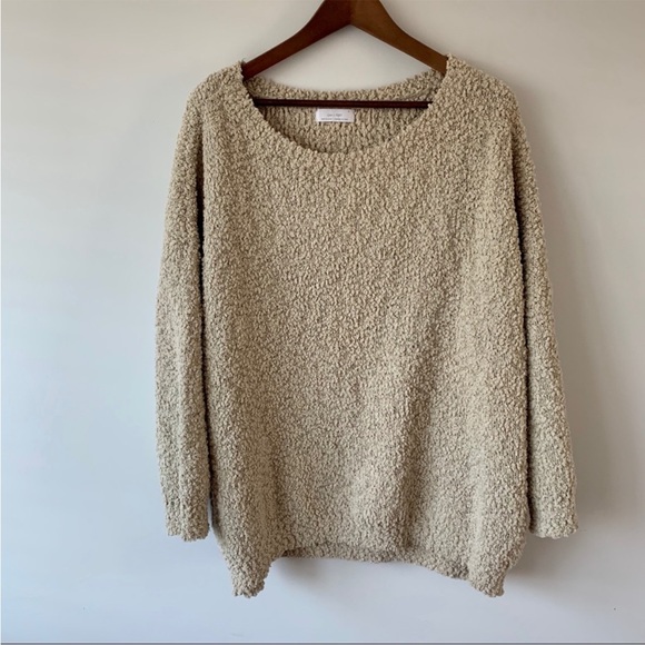 OAK + FORT Sweaters - OAK + FORT BEIGE COZY PULLOVER SWEATER